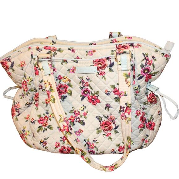 Vera Bradley Handbags - Vera Bradley Quilted Floral Tote with Light Blue Accents – Classic Floral Print